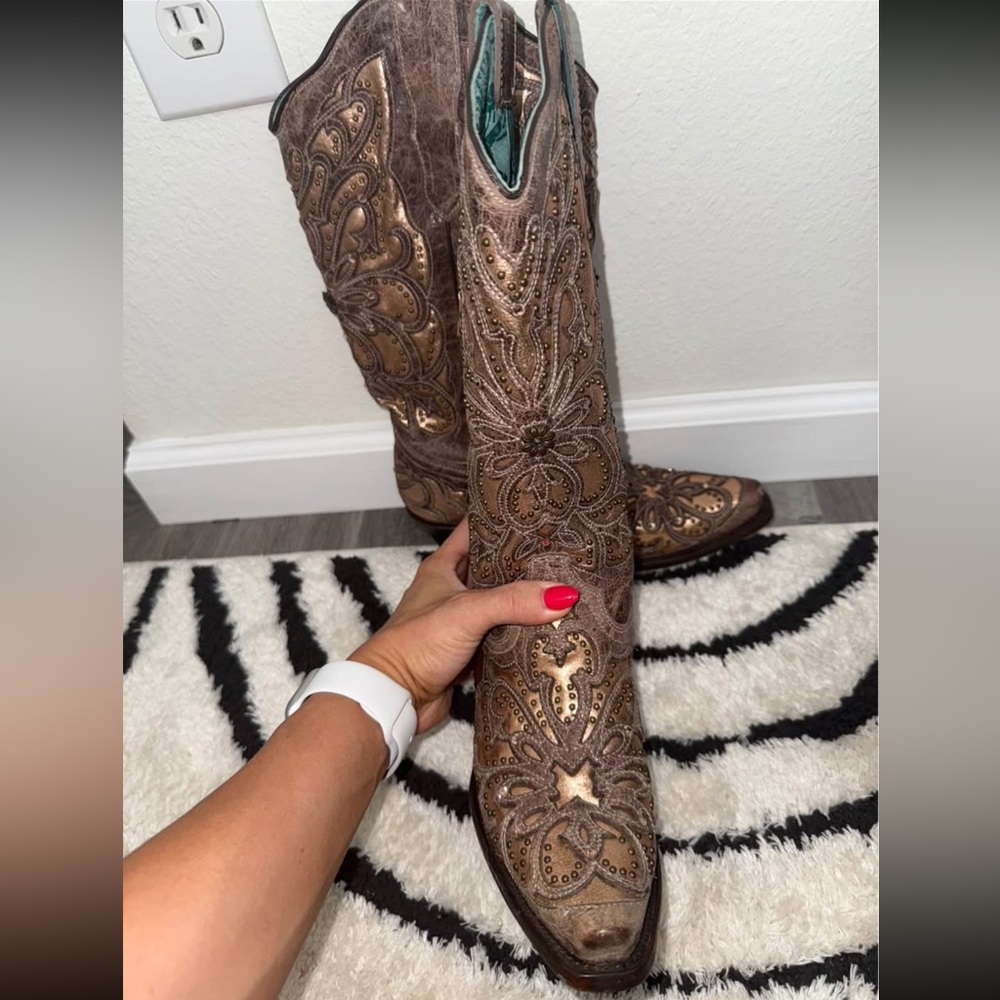 Brown and Gold CORRAL Cowboy Boots